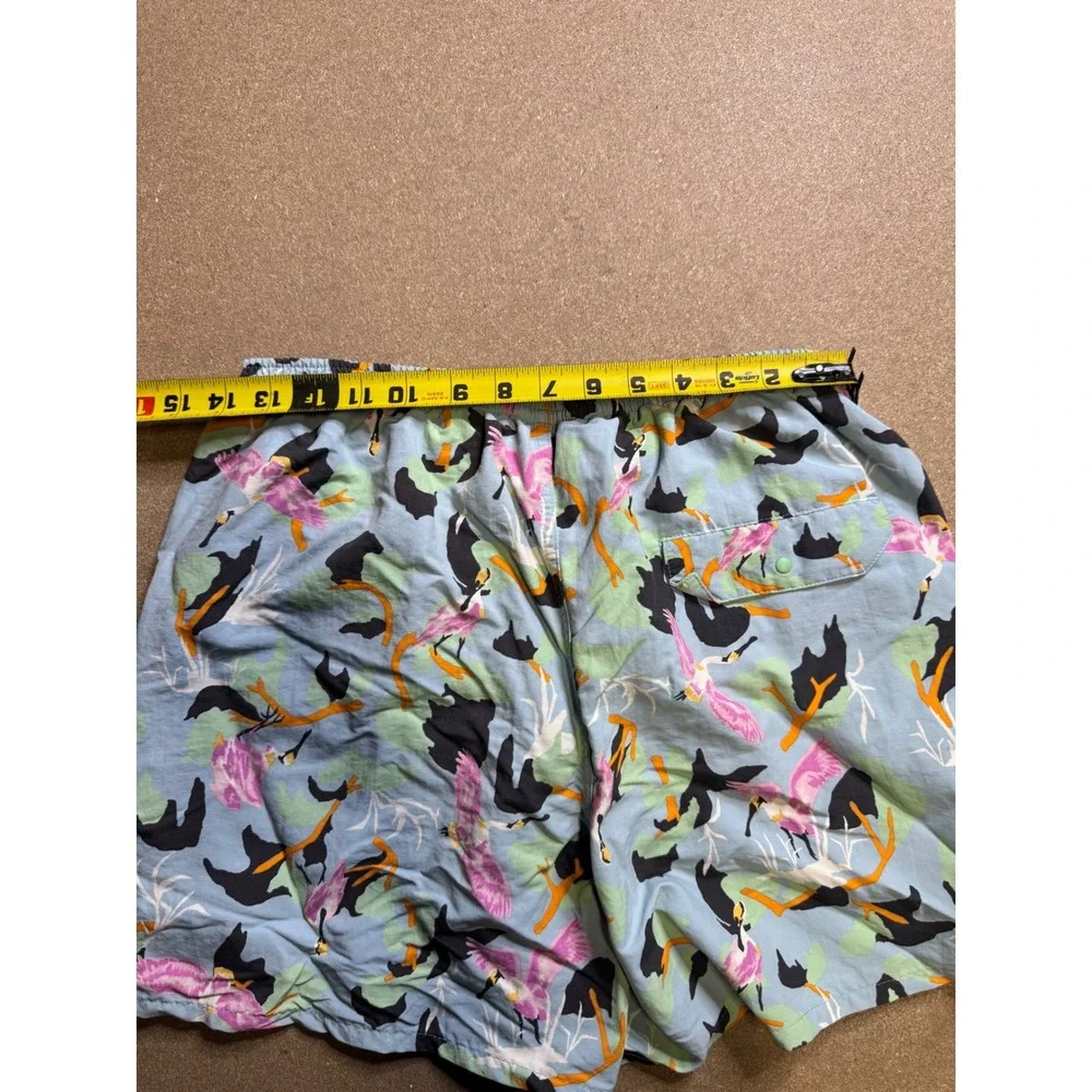Patagonia Baggies 5 Inseam Shorts Mens Medium Blue Crane Bird Print 57022‎